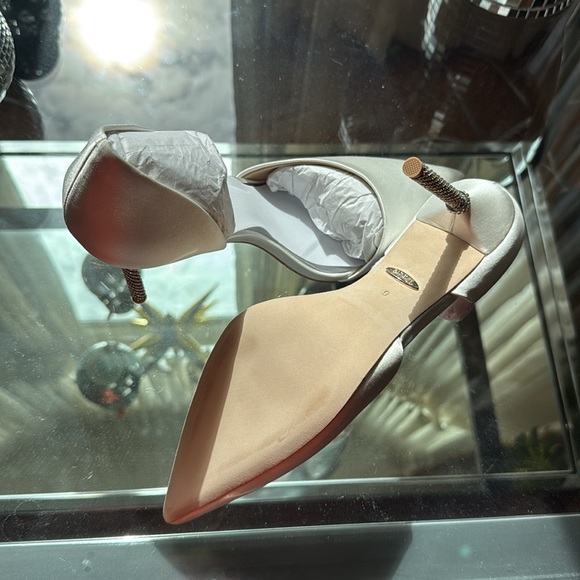 OZARA II - CRYSTAL HEEL POINTED TOE BRIDAL PUMP - WHITE - Picture 13 of 15